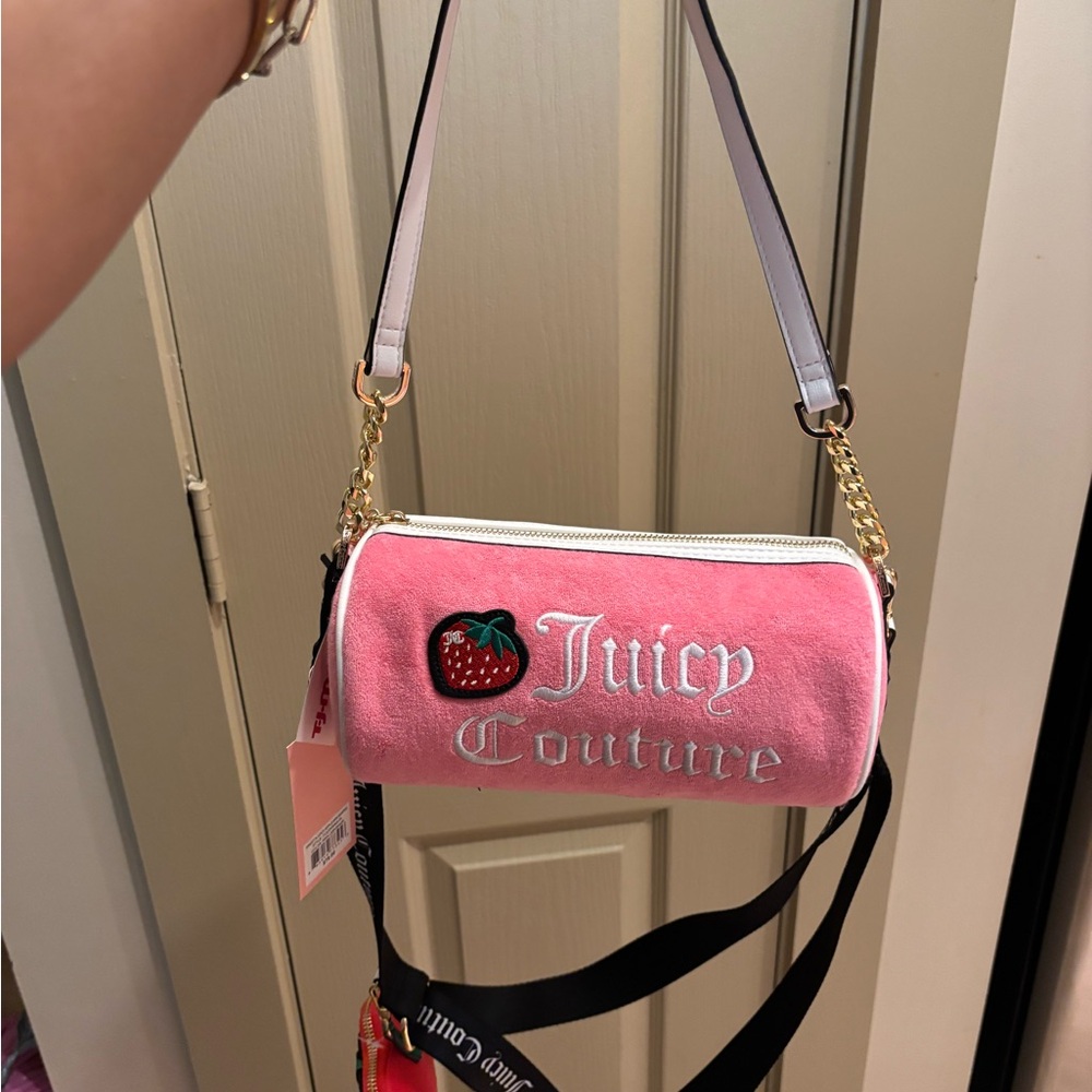 Juicy Couture Pink and White Crossbody Bag